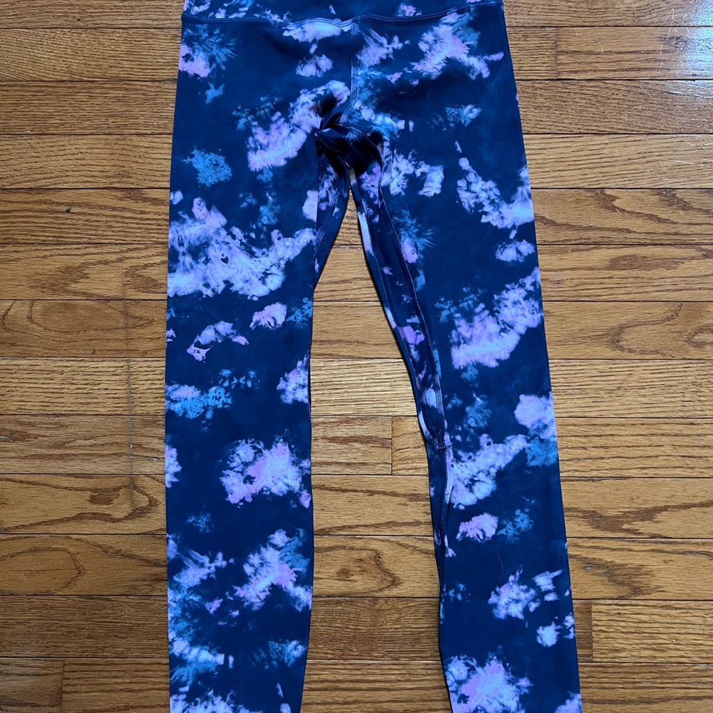 lululemon athletica Blue and Purple Tie-Dye Leggings